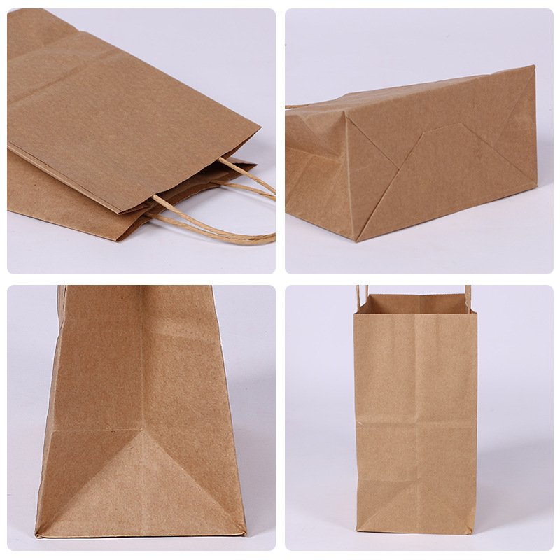 10PCS Brown Kraft Paper Bag with Twine Twisted Handle Paper Bags ...