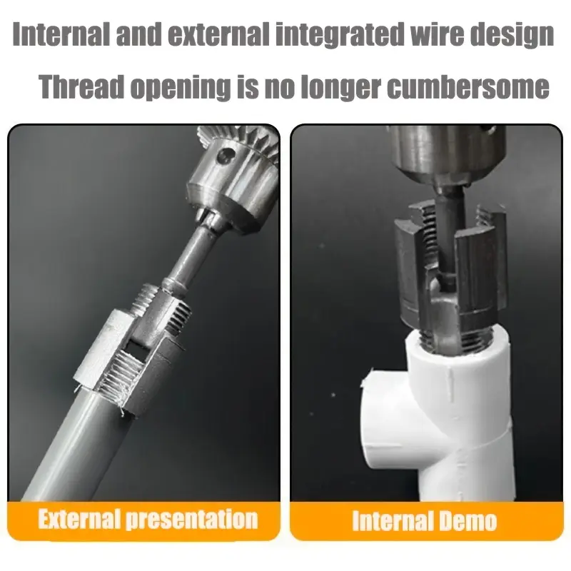 1pcs 2in1 Integrated Pipe Threader,For 1/2/3/4