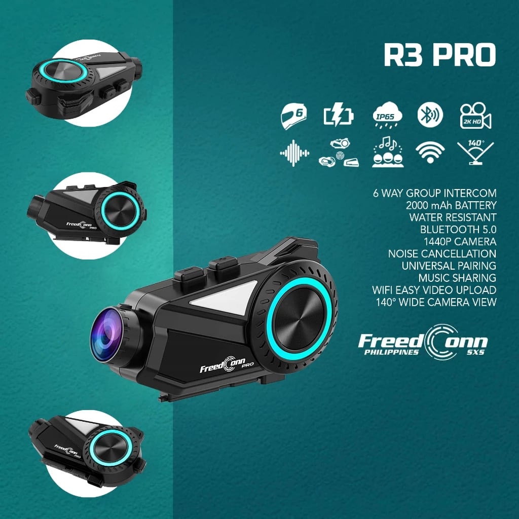 Freedconn R3 PRO Motorcycle Helmet Bluetooth Intercom | Shopee Philippines