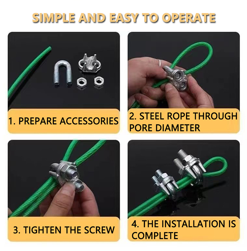 10pcs Galvanized Steel Cable Clip 3mm-12mm Wire Rope Clip Steel Clip Gi ...