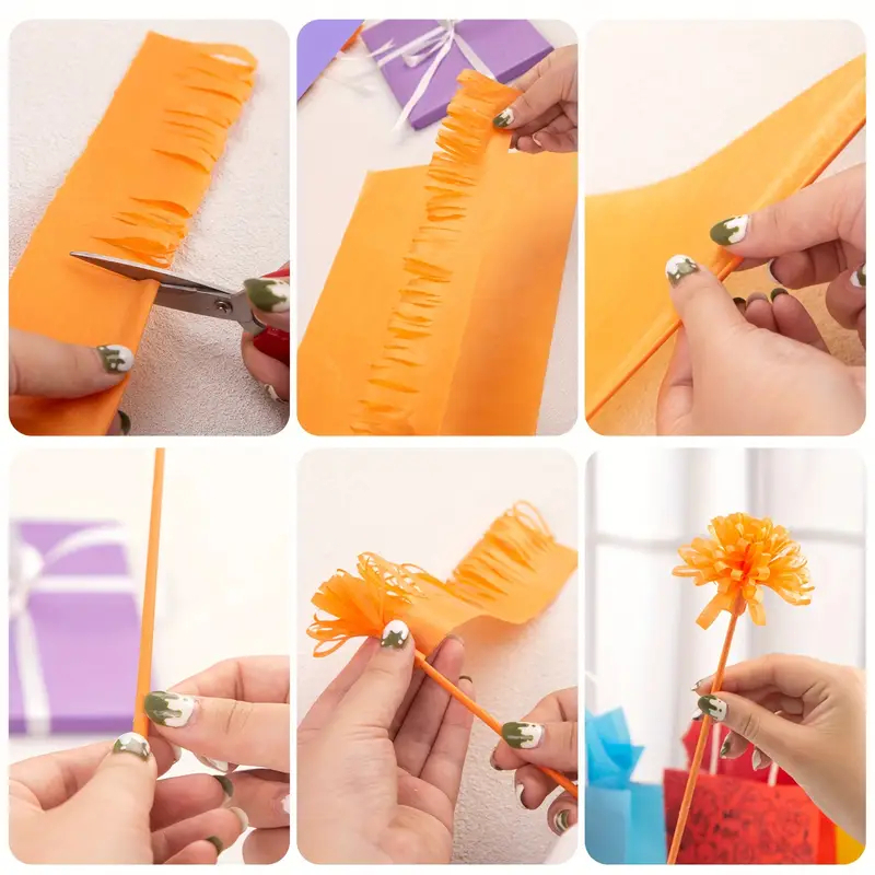 ManilaGo Crepe Paper Rainbow Paper Roll For DIY Flower Gift Wrapping ...