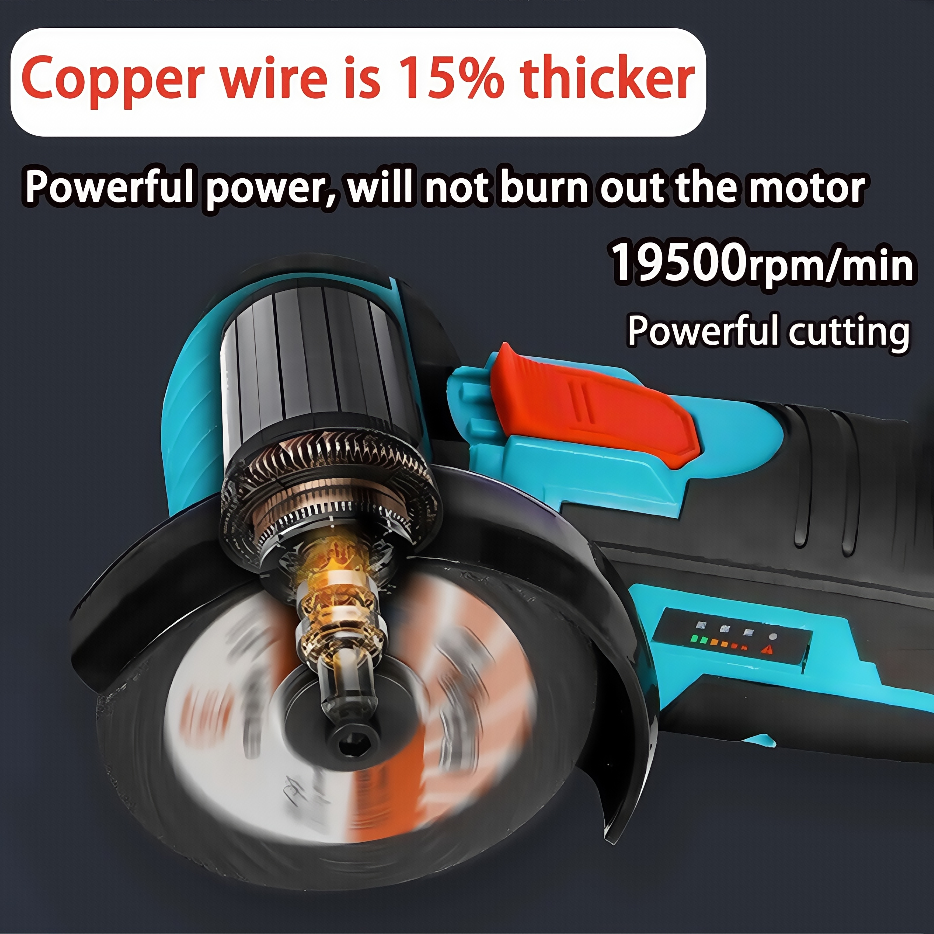 ToolHub Electric Tools Angle Grinder Portable Cutter Cordless Steel ...
