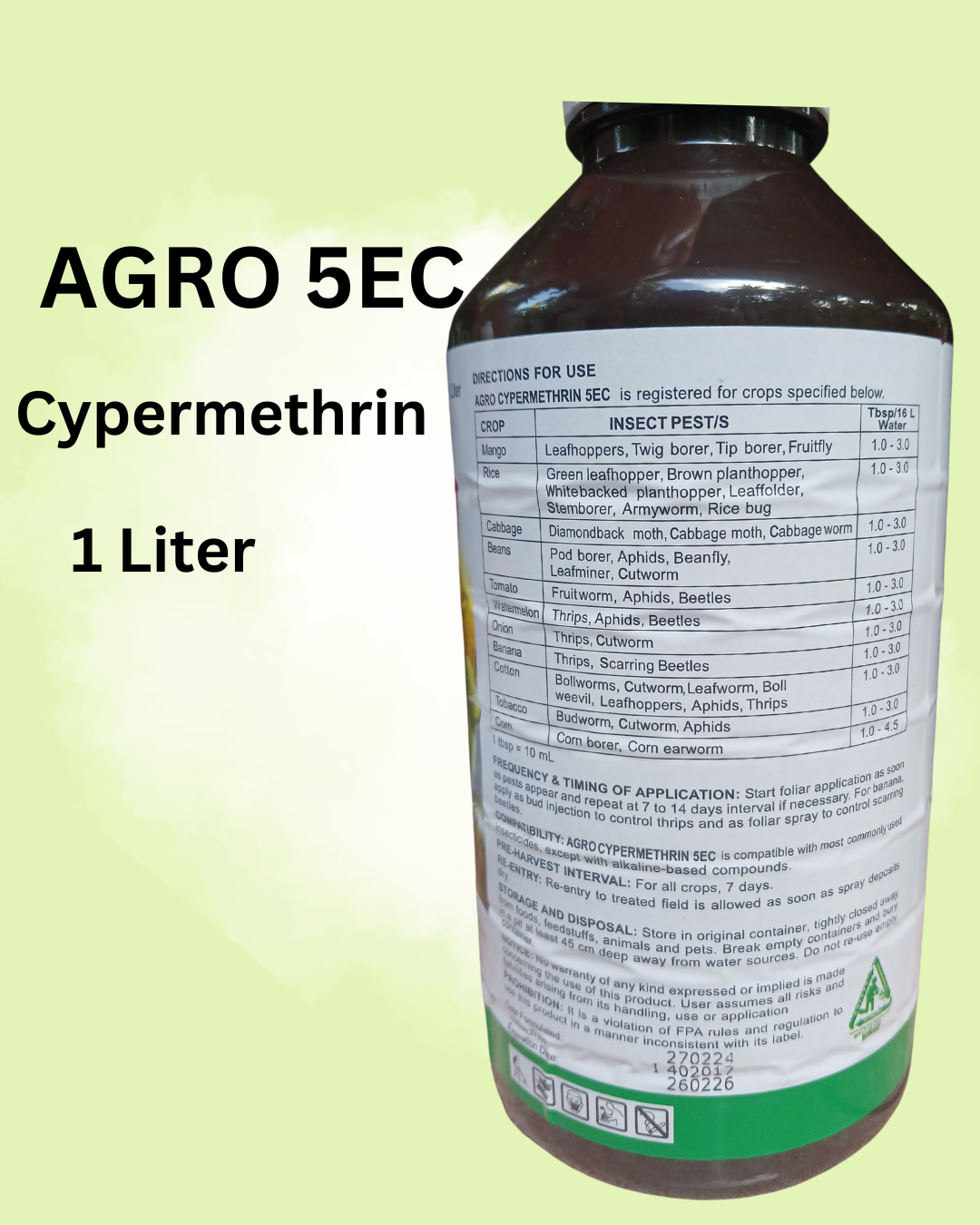 Agro 5ec cypermethrin 1 liter | Shopee Philippines