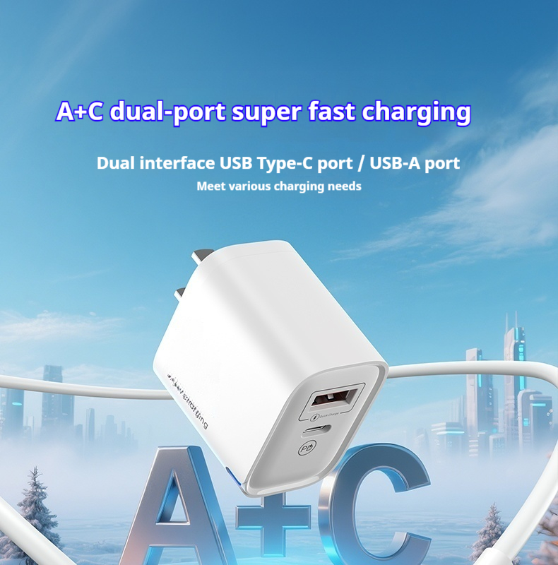 200W USB Super Fast Charging Adapter, USB TYPE C Dual Port with LED ...
