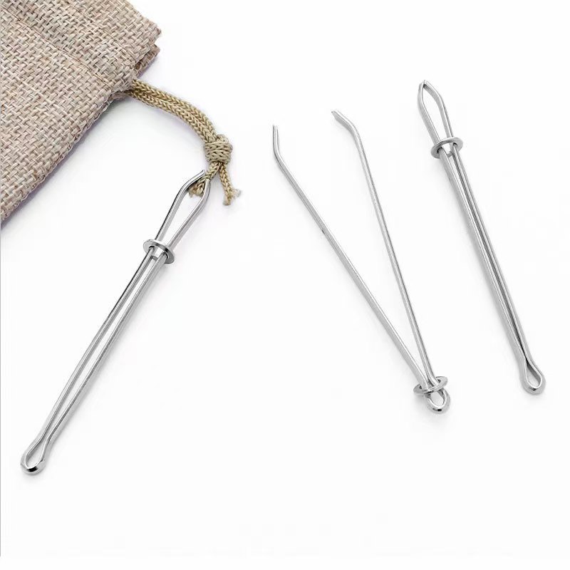 1 Pc Stainless Steel Garment Clips Elastic Band Tape Punch Cross Stitch ...