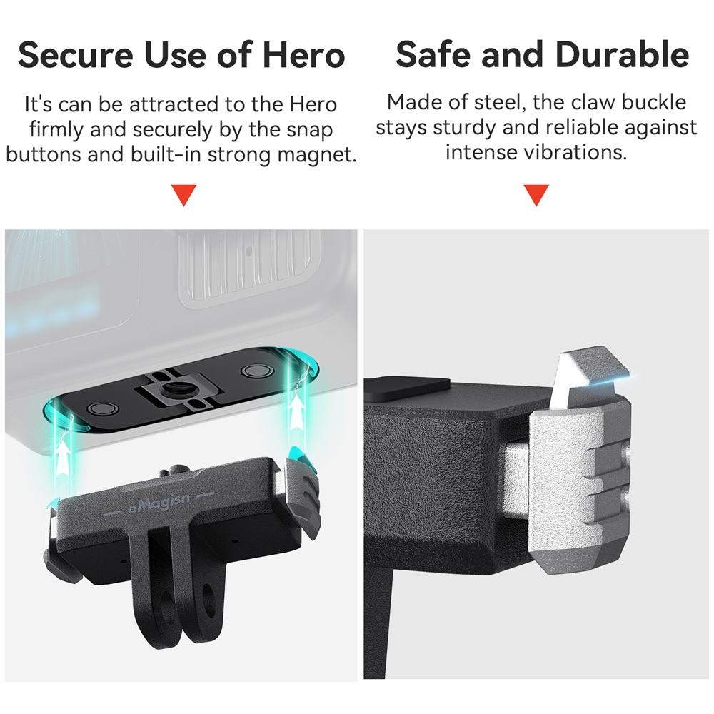 aMagisn GoPro Hero 13 Quick Release Magnetic Mount with Shock-Absorbing ...