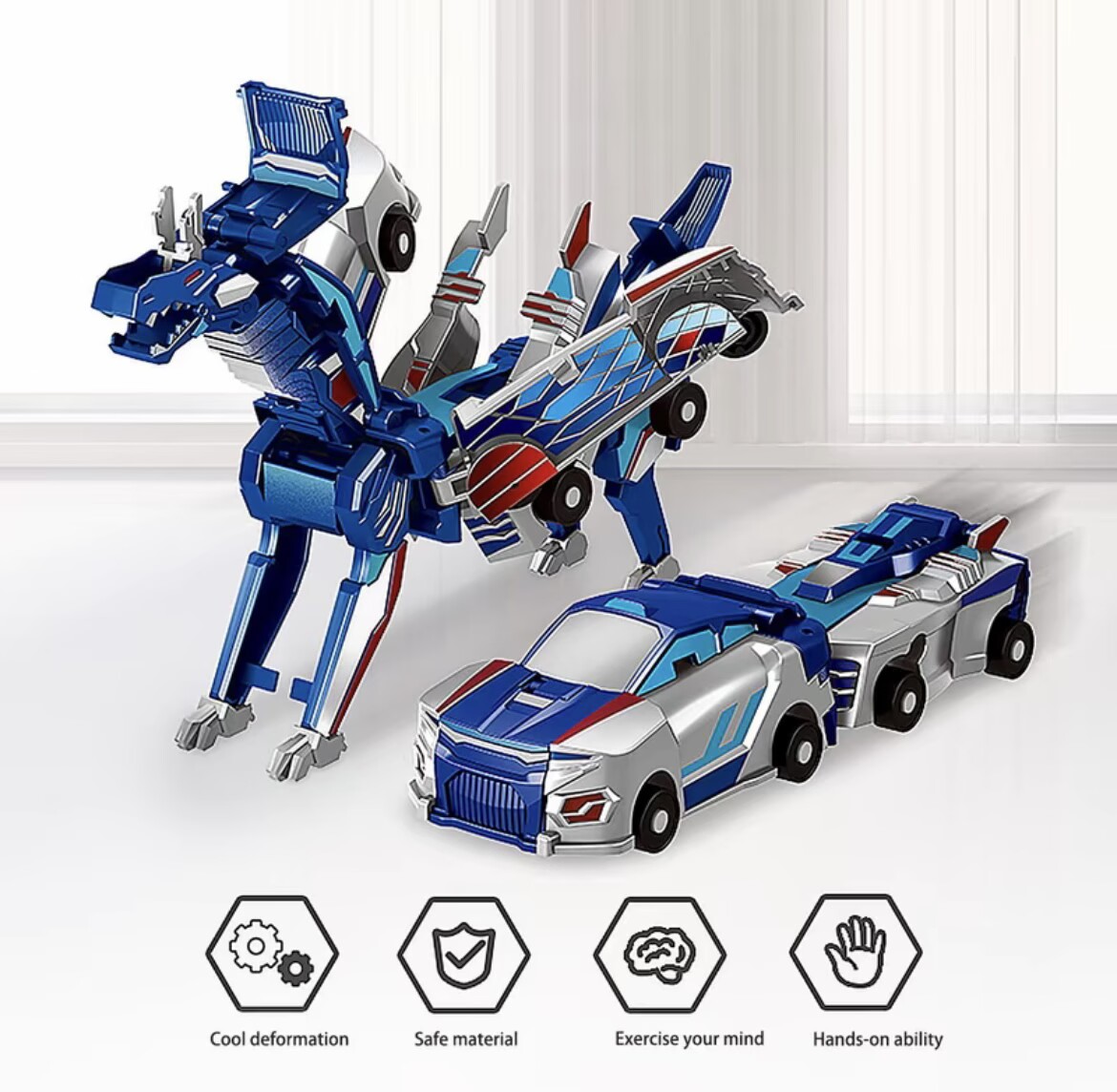 Magnetic Dinosaur Transformer CarToy, 2 in 1 Magnetic Car ...