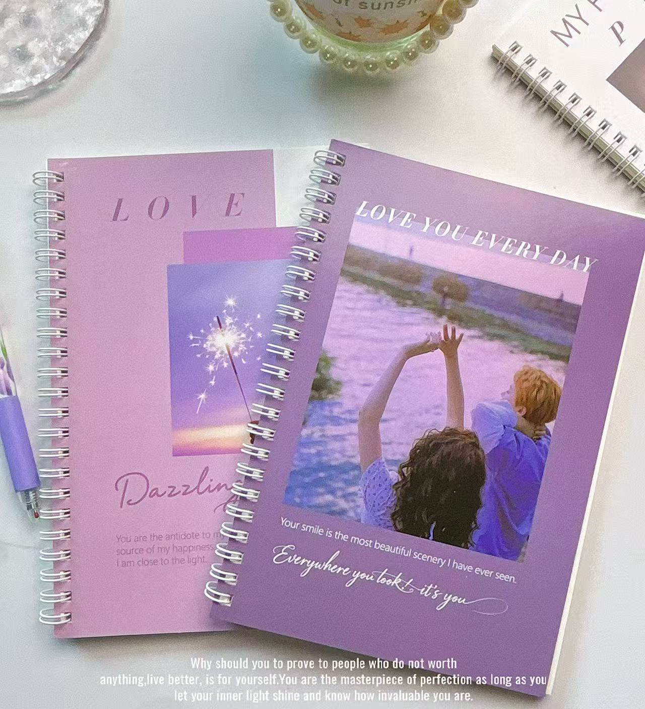 240 Sheets A5 Notebook Journal Coil Portable Notebook Set Water Ripple ...