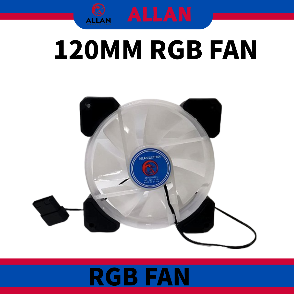 Allan 12cm LED RGB Round Computer Case Cooling Fan Radiator | Shopee ...