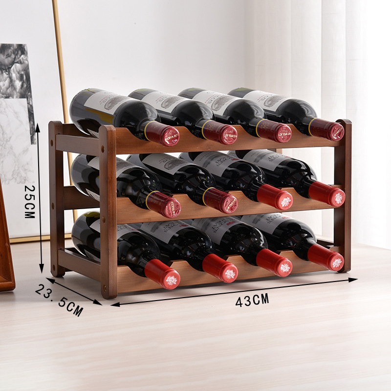COD Red wine rack solid wood household small desktop red wine rack ...