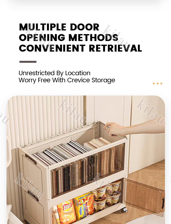 Multi-layer foldable locker wardrobe stackable storage clothes toys ...