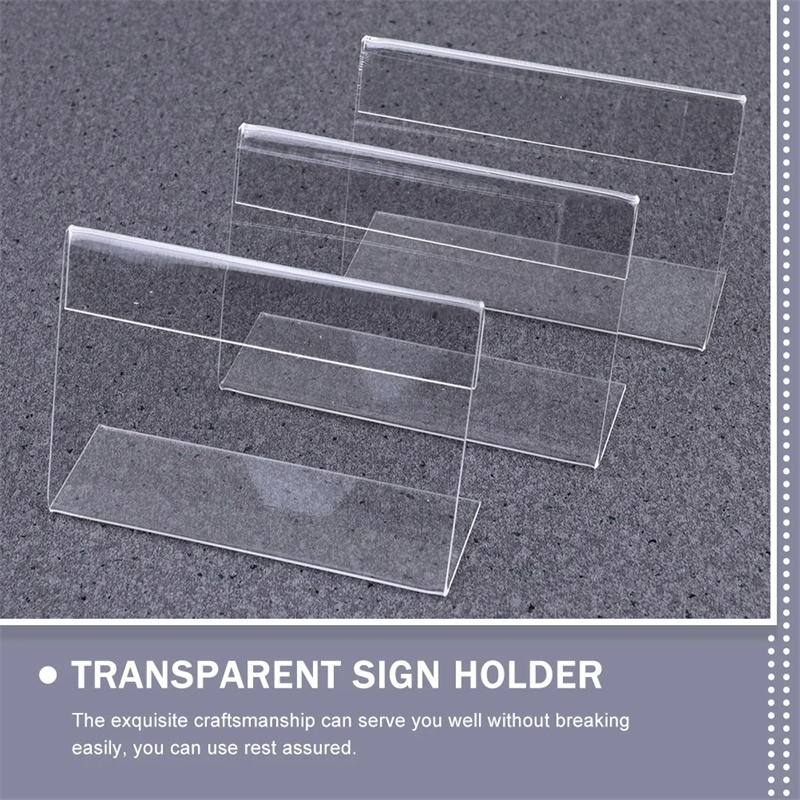 20pcs Clear Acrylic Sign Holders - Tabletop Name Card & Price Tag ...
