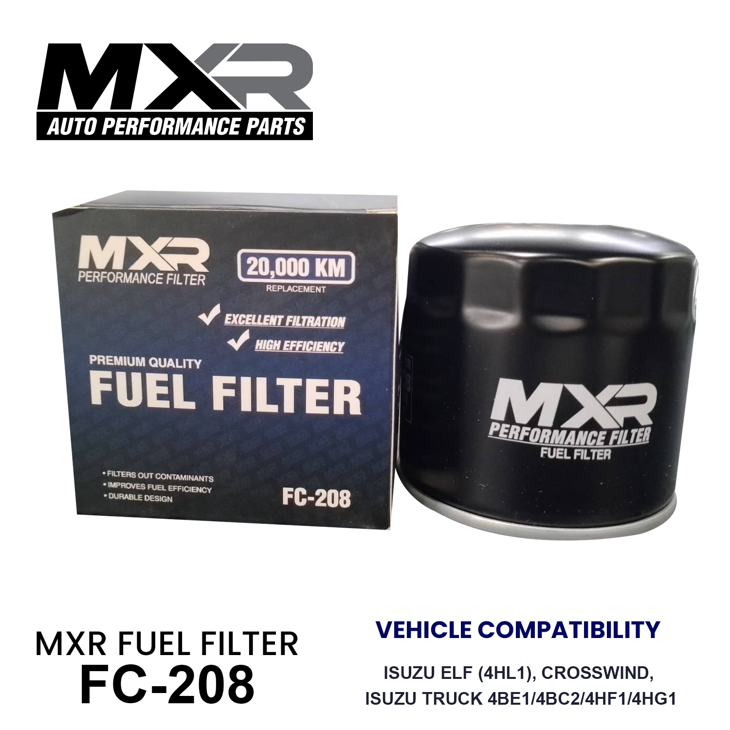 MXR FUEL FILTER FC-208 FOR ISUZU CROSSWIND 1997-2017 / ISUZU ELF (4HL1 ...