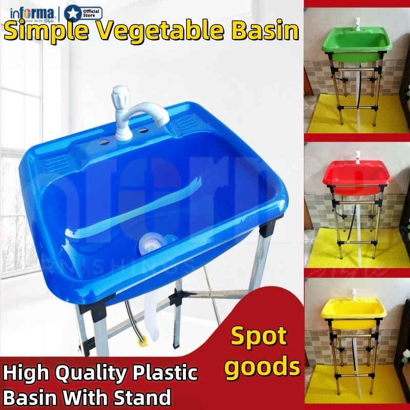 INFORMA Portable Sink Plastic Sink Basin With Foldable Stand Simple ...