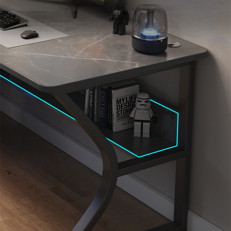 Carbon Fiber Texture Computer Table Gaming/Office/Study Desk C-type Leg ...