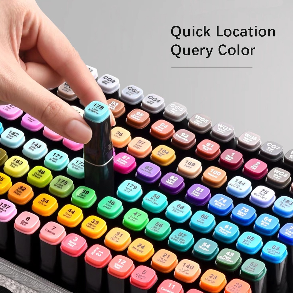 WTH 120 Color Marker Alcohol Markers Set Touch Marker Pen Highlighter ...