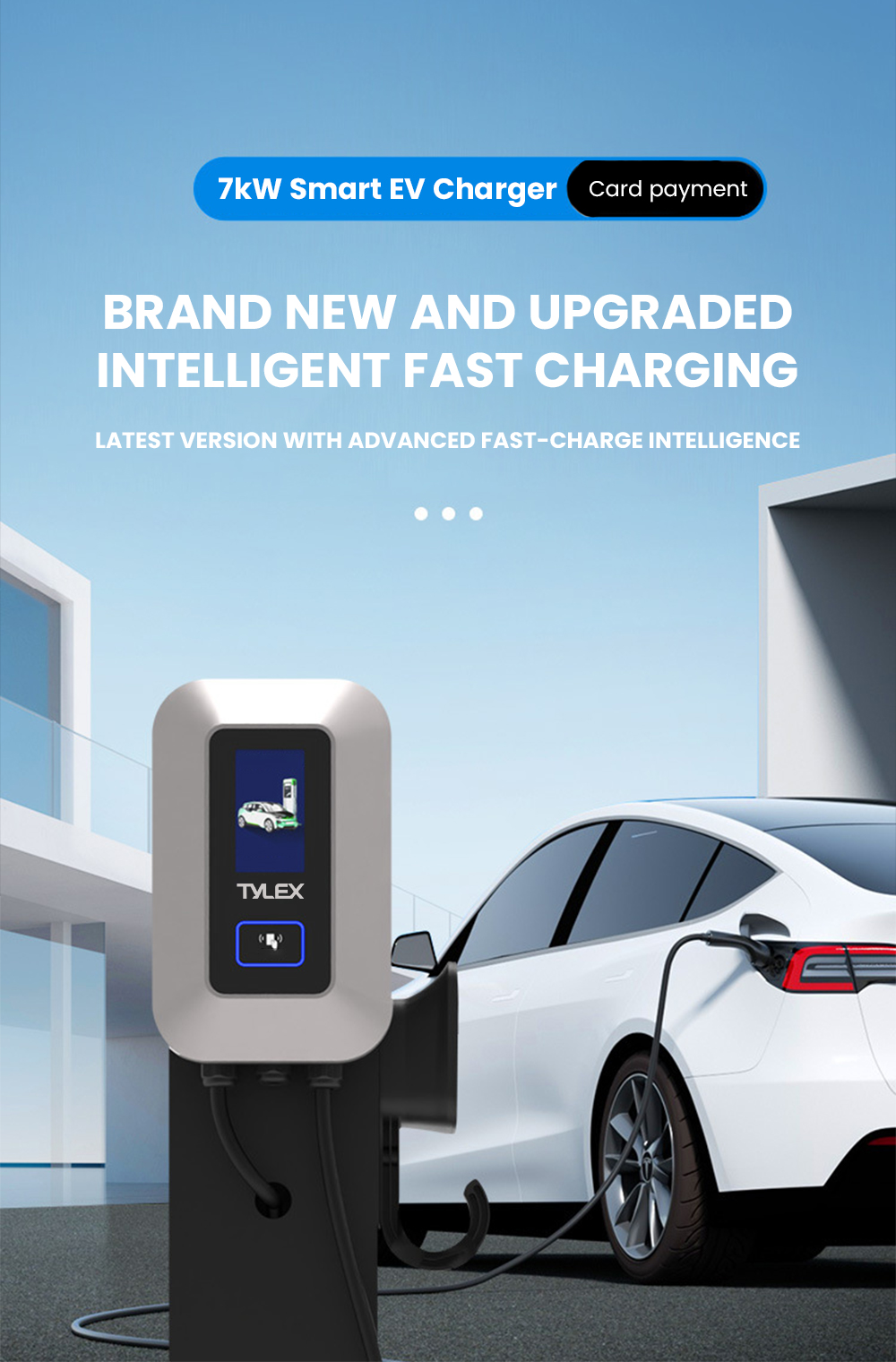 TYLEX 7kW Outdoor Wall Mounted GBT / Type2 E-Vehicle EV Charger with 5M ...