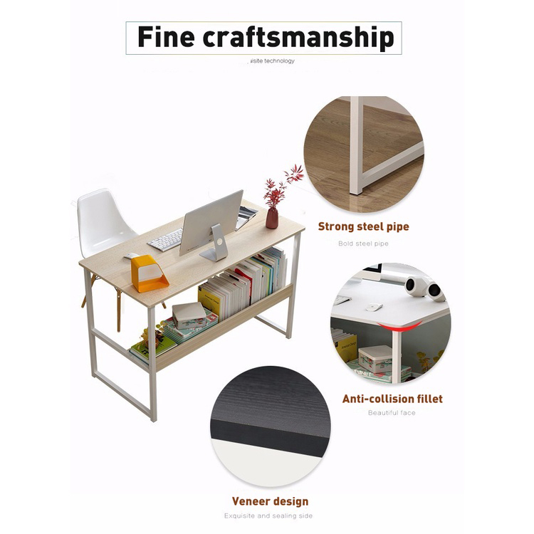 Study Table Office Table Long Computer Table Double Layer Storable ...