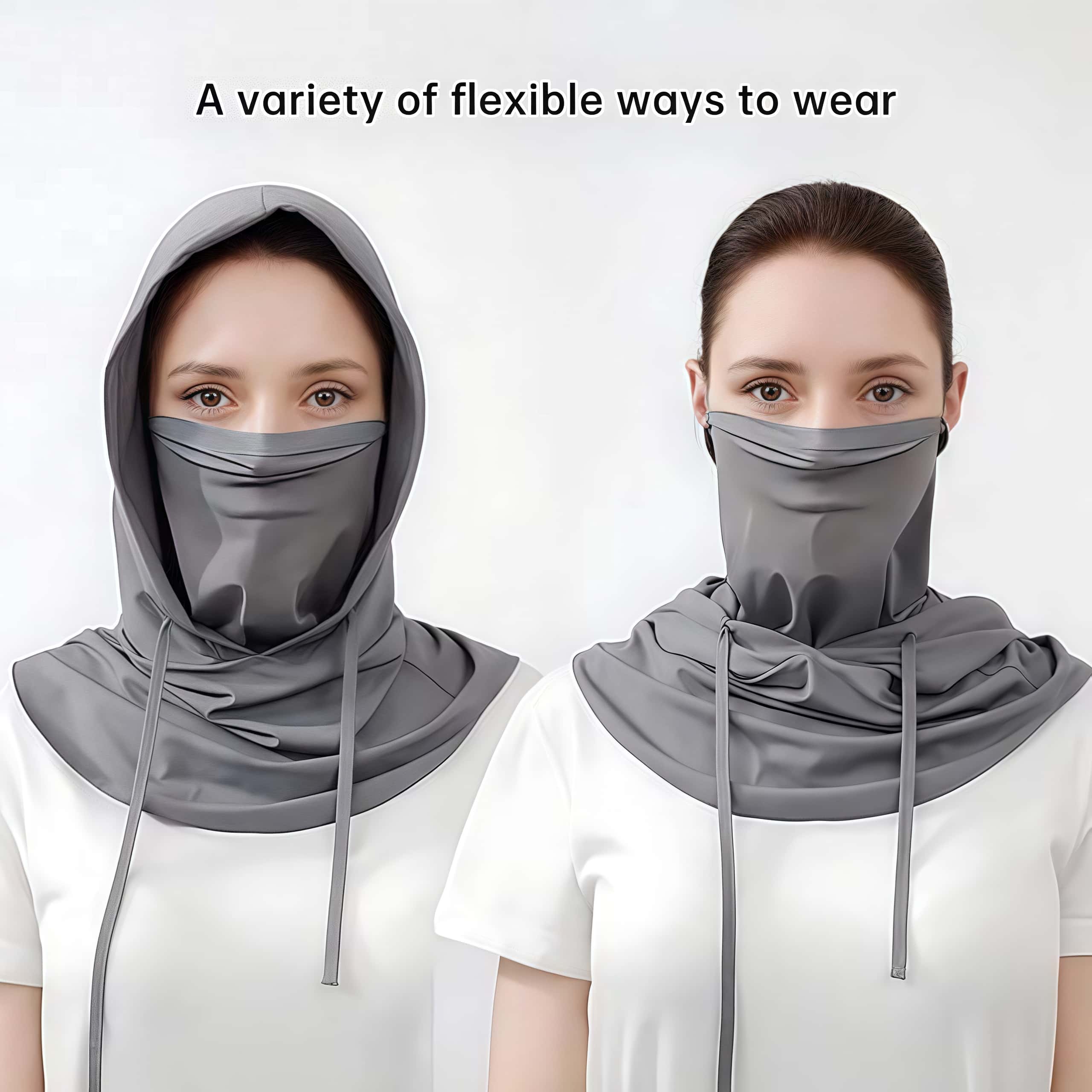 Balaclava Hoodie Hat Headscarf Full Face Mask Muslin Face Mask with ...