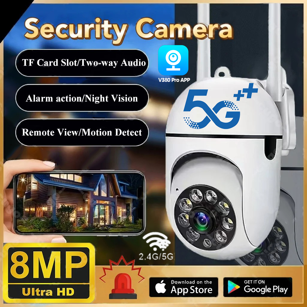V380 Pro CCTV Camera Outdoor 8MP HD No WIFI Needed 2.4/5G Connect Phone ...