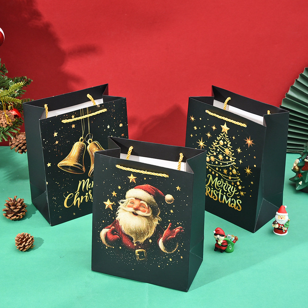 【10PCS Set】Wholesale Kraft Paper Bag Cardboard tote bag Christmas gift ...