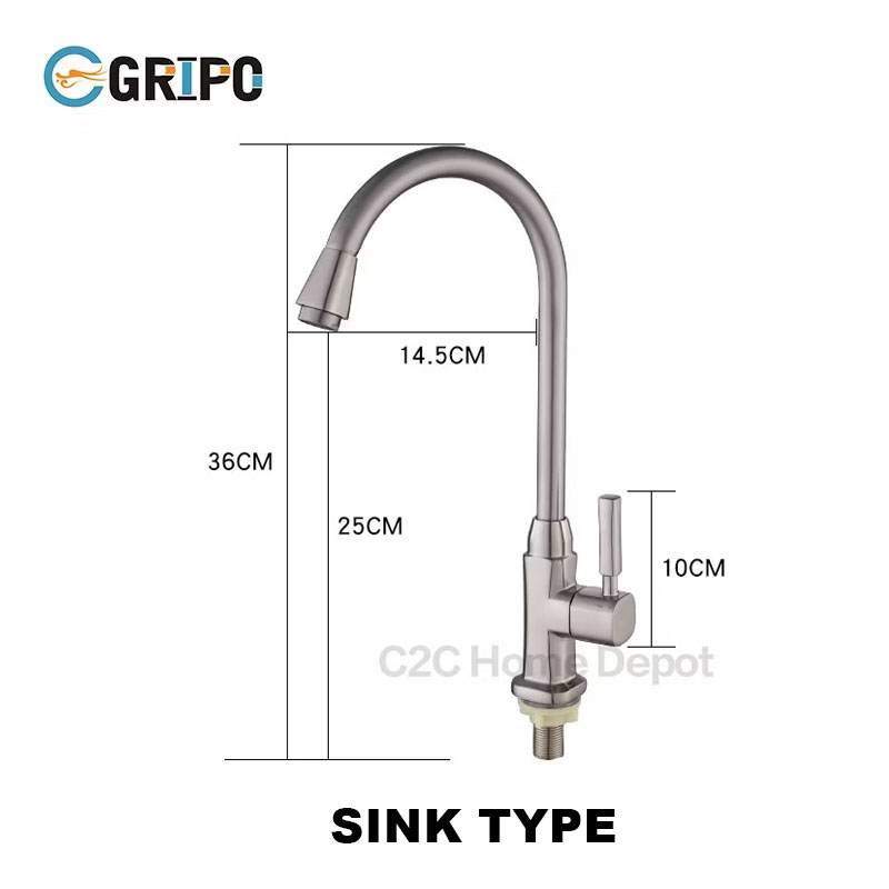 GRIPO high quality stainless kitchen faucet (GR5860) | Shopee Philippines