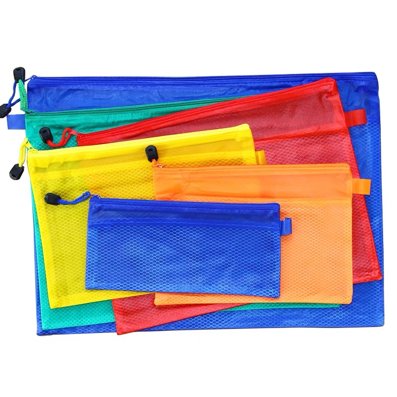2pcs Mesh Grid Envelope Transparent Documents Double Layer Briefcase B4 ...