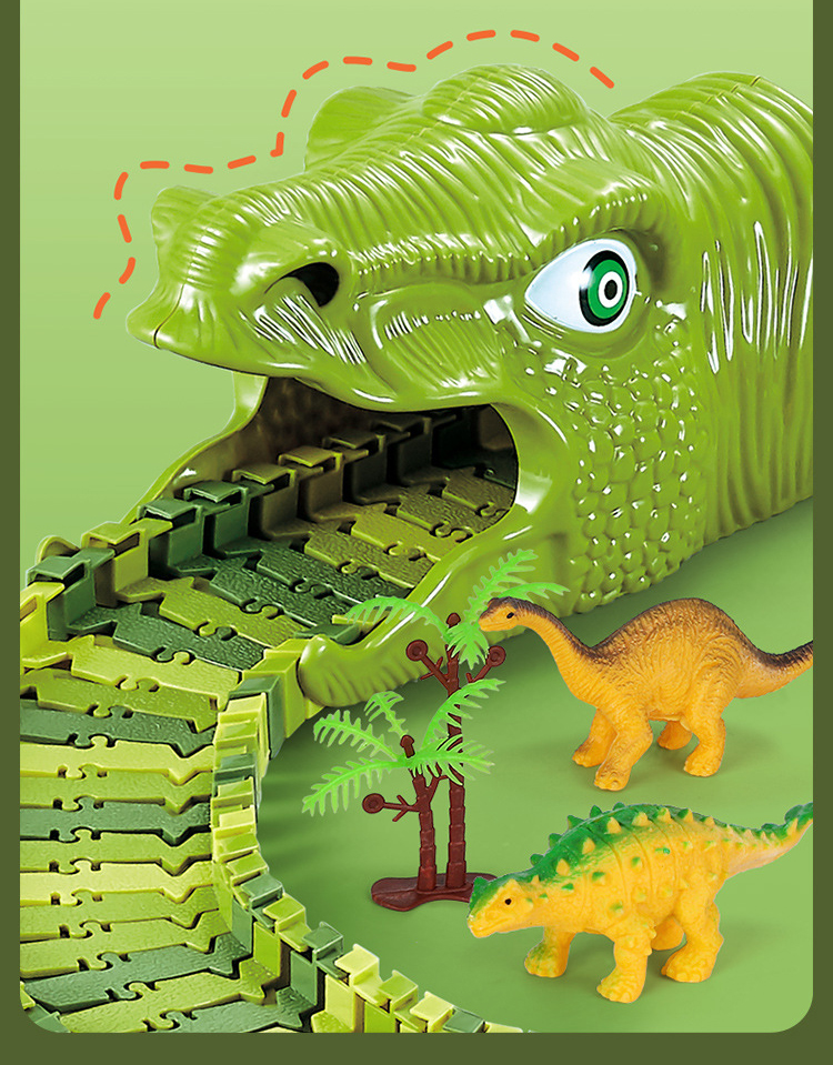 TinyTots 3D DIY Dinosaur Rail Car Toys For Kids Electric Track Train ...