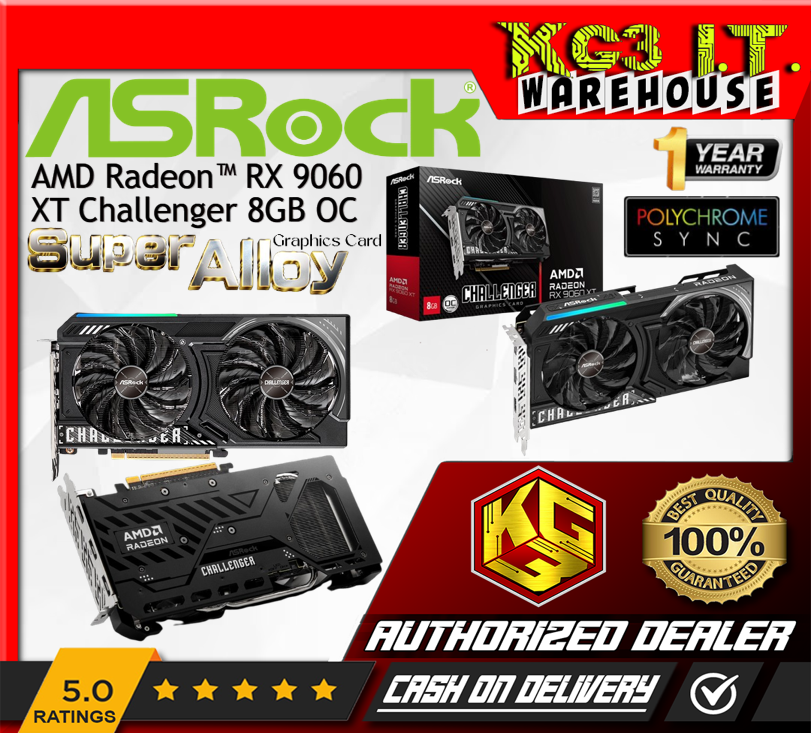 AsRock RX9060 OC 8GB GDDR6 XT Steel Legend AMD Radeon Graphic Card ...