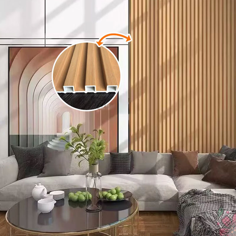 PVC Wall Panel Solid Wood Grain Waterproof No Tools Needed 3D Grille ...
