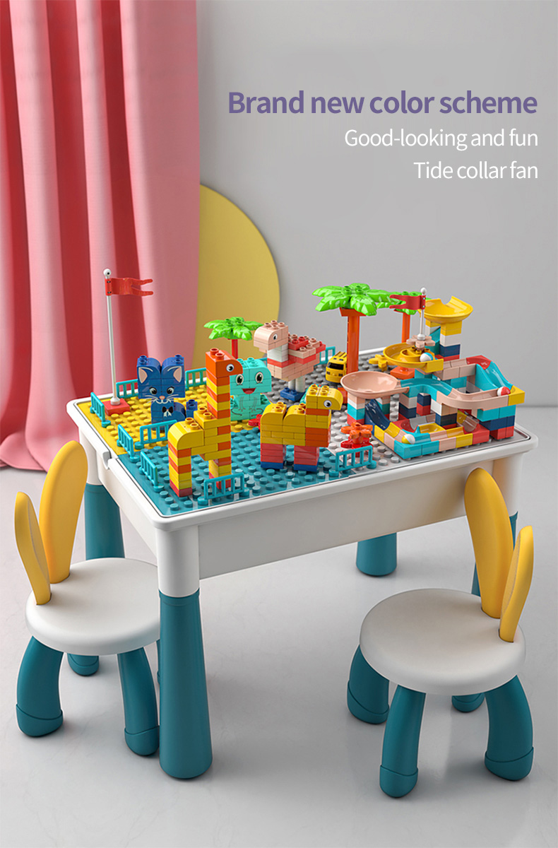Multifunctional Building Blocks Table Building Block Play Set Table ...