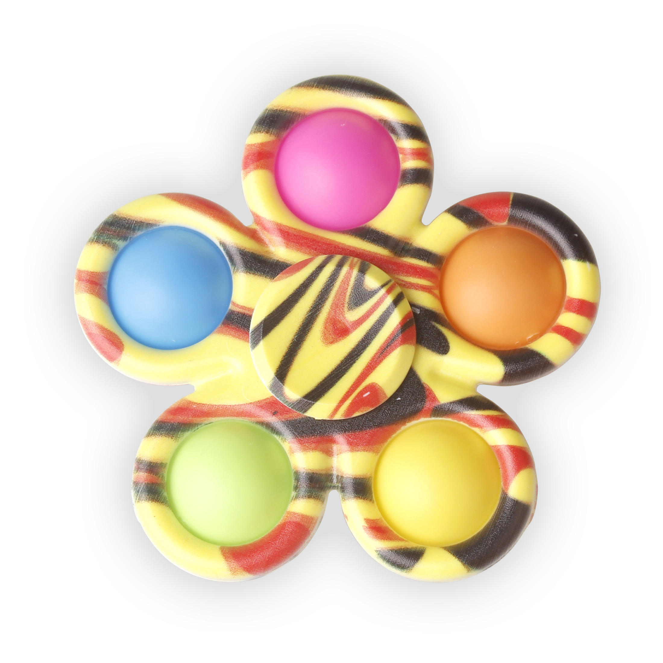 Random color Flowers Pop it Spinning top Fidget Toys Set Stress Relief ...