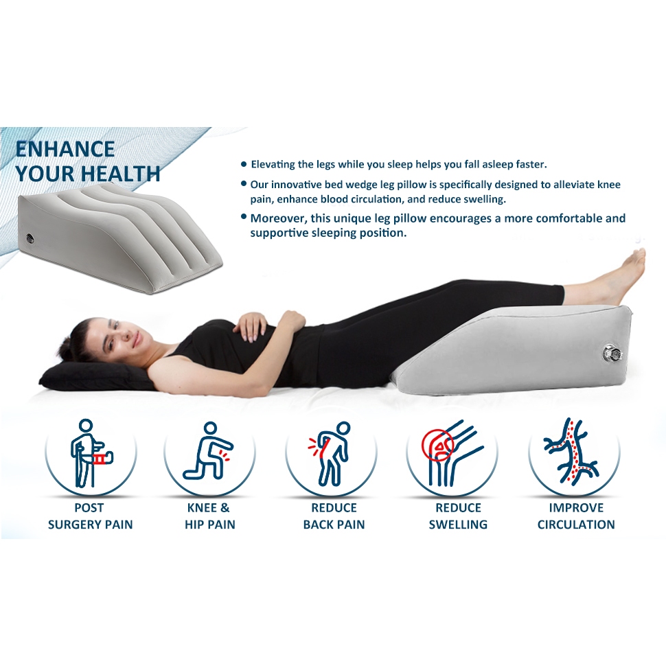 Inflatable Leg Elevation Pillow Foot Support Cushion Portable Wedge ...