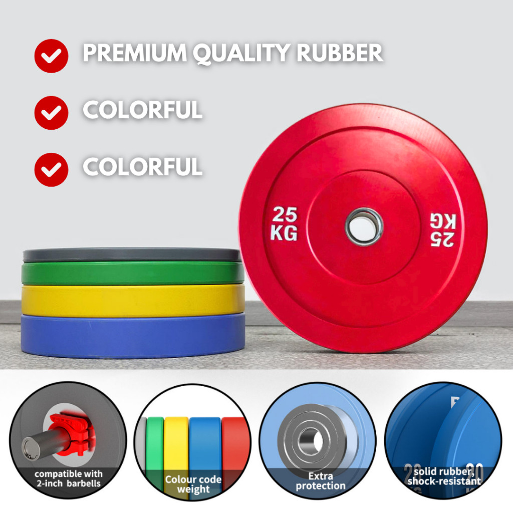 JF Olympic Plates Color Bumper Plates Weight Plate 5kg/10kg/15kg/20kg ...
