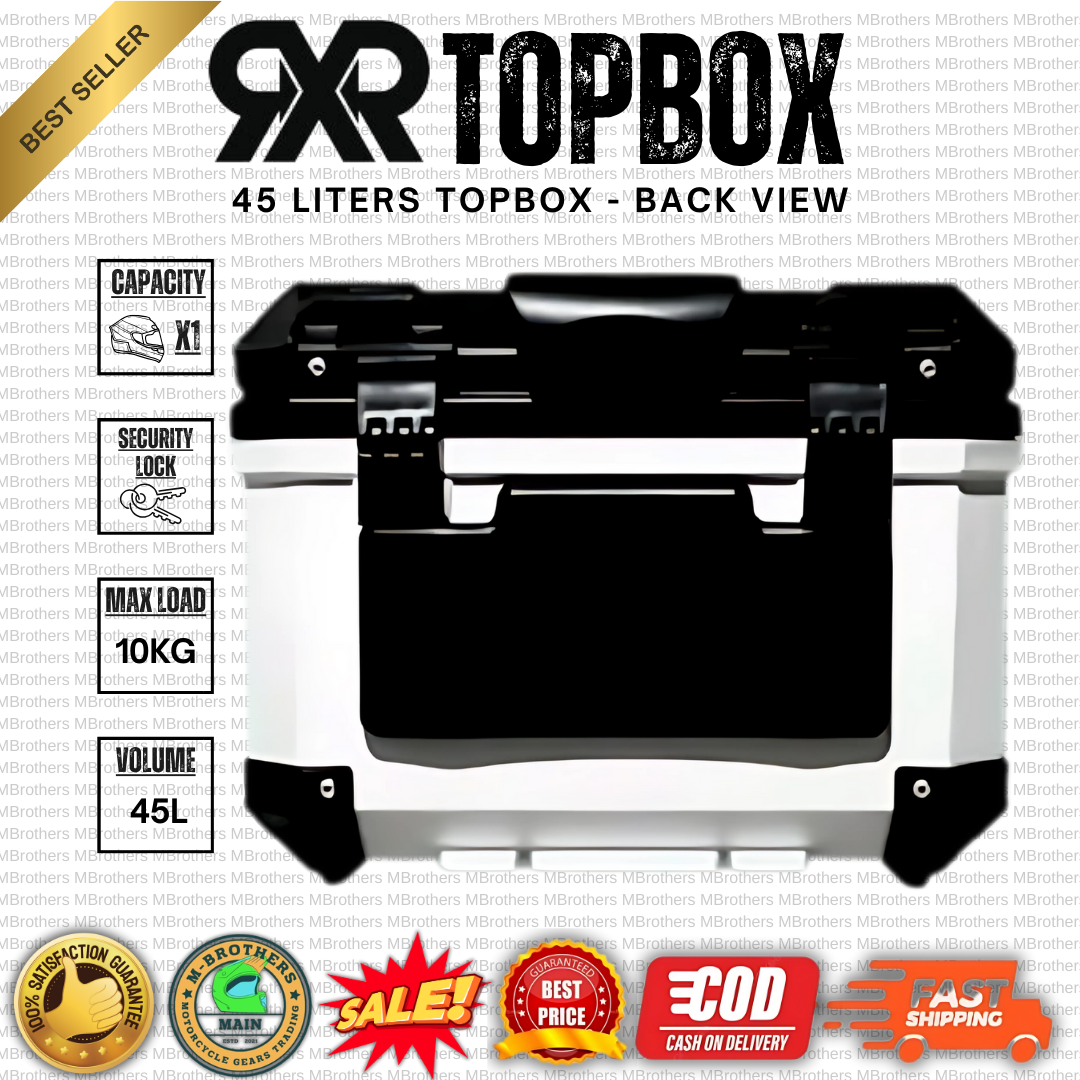 Topbox Only RXR (777) 45 Liters - Single Lock Hard Plastic Topbox Free ...