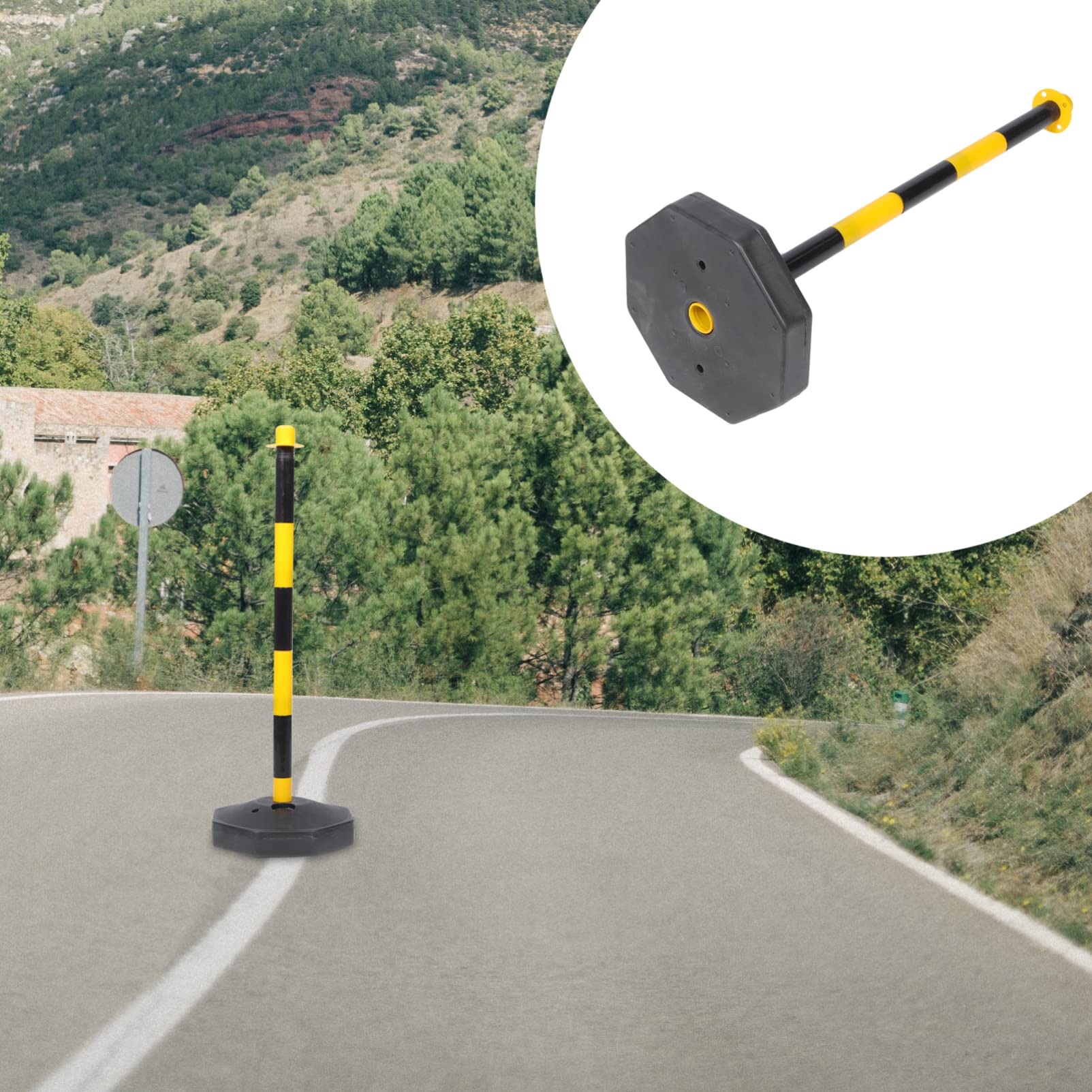 PE Stanchion Post Traffic Delineator Cones Parking Pole Barrier ...