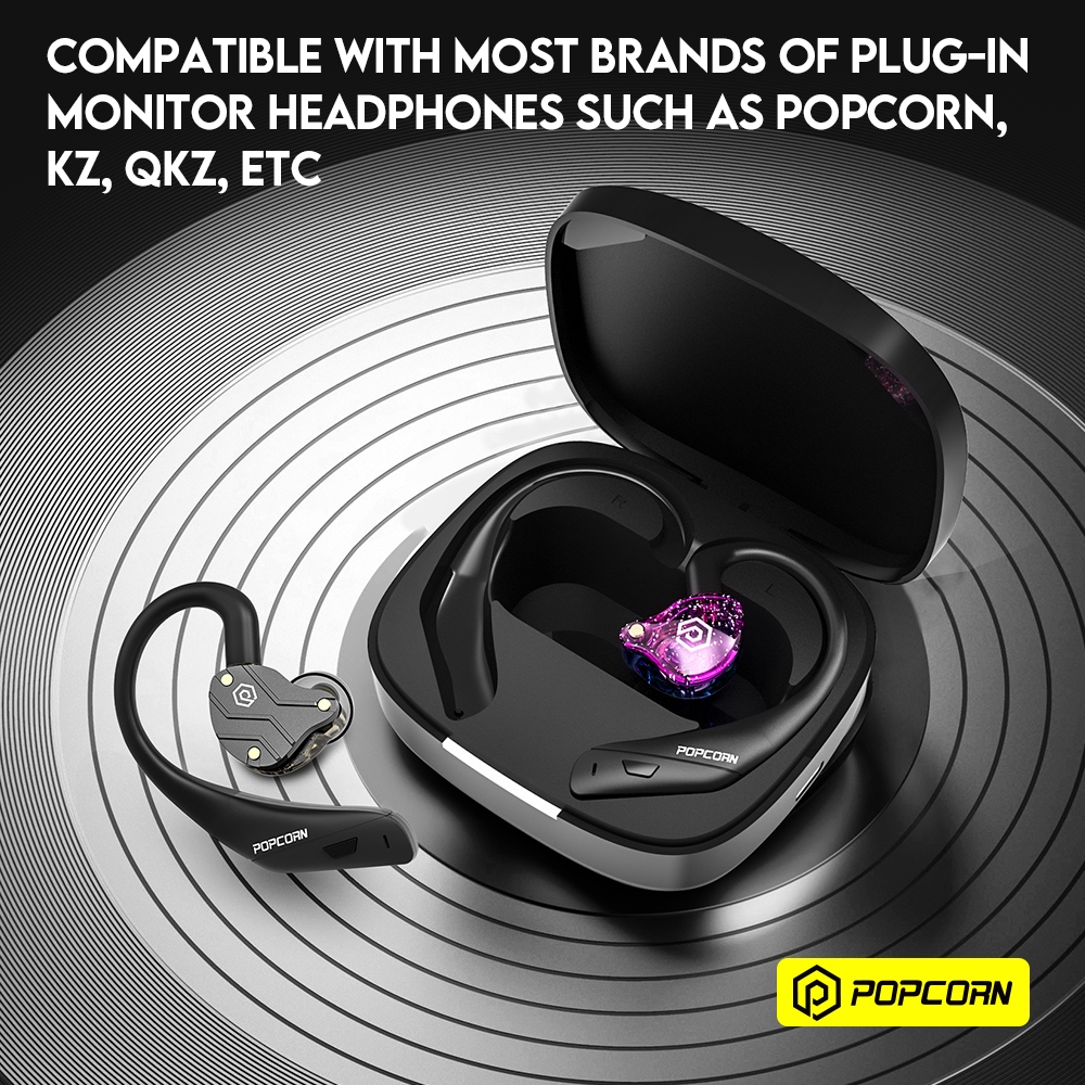 POPCORN BASS X8 Pro Earphone plus BM01 Bluetooth 5.3 Earhook Headset ...