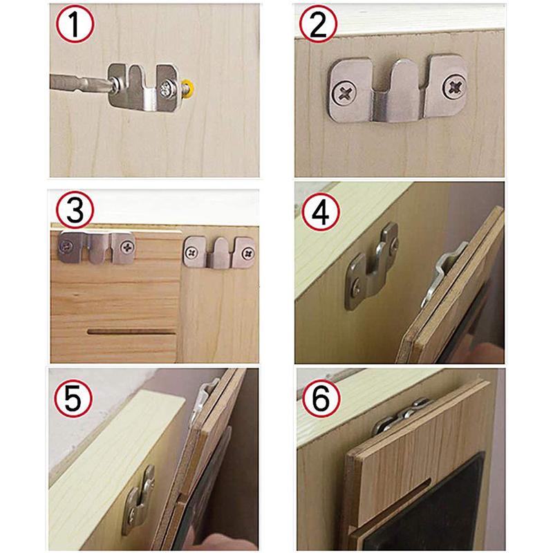 10pcs Duty Furniture Interlock Bracket Wall Flush Mount Bracket ...