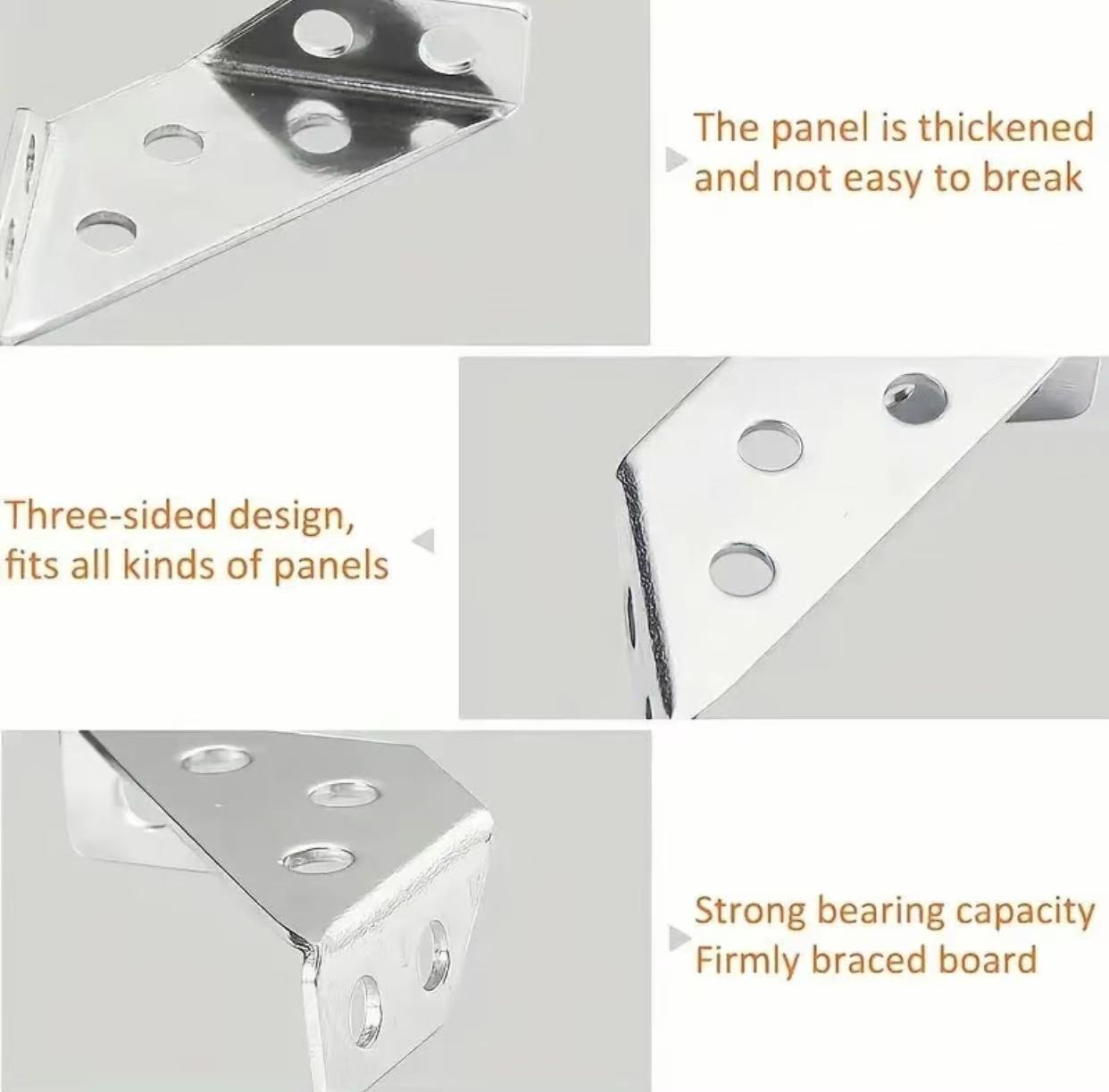 10Pcs Universal Furniture Triangle Support Frame Connector Stainless ...