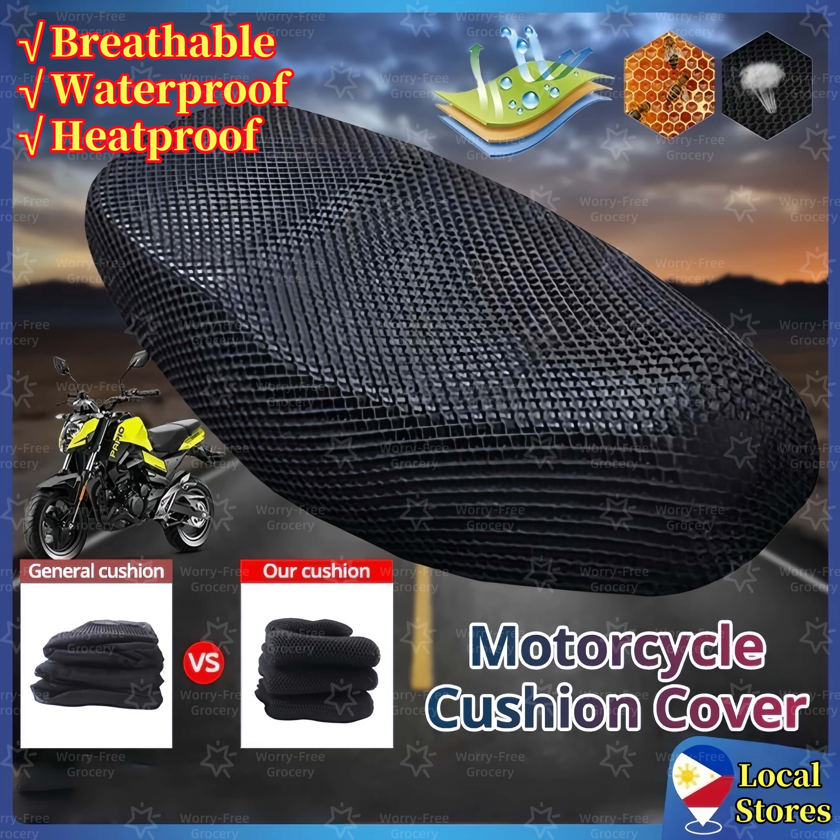 Universal 3D Mesh Motorcycle Seat Cover - Black M/L Heat Insulation ...