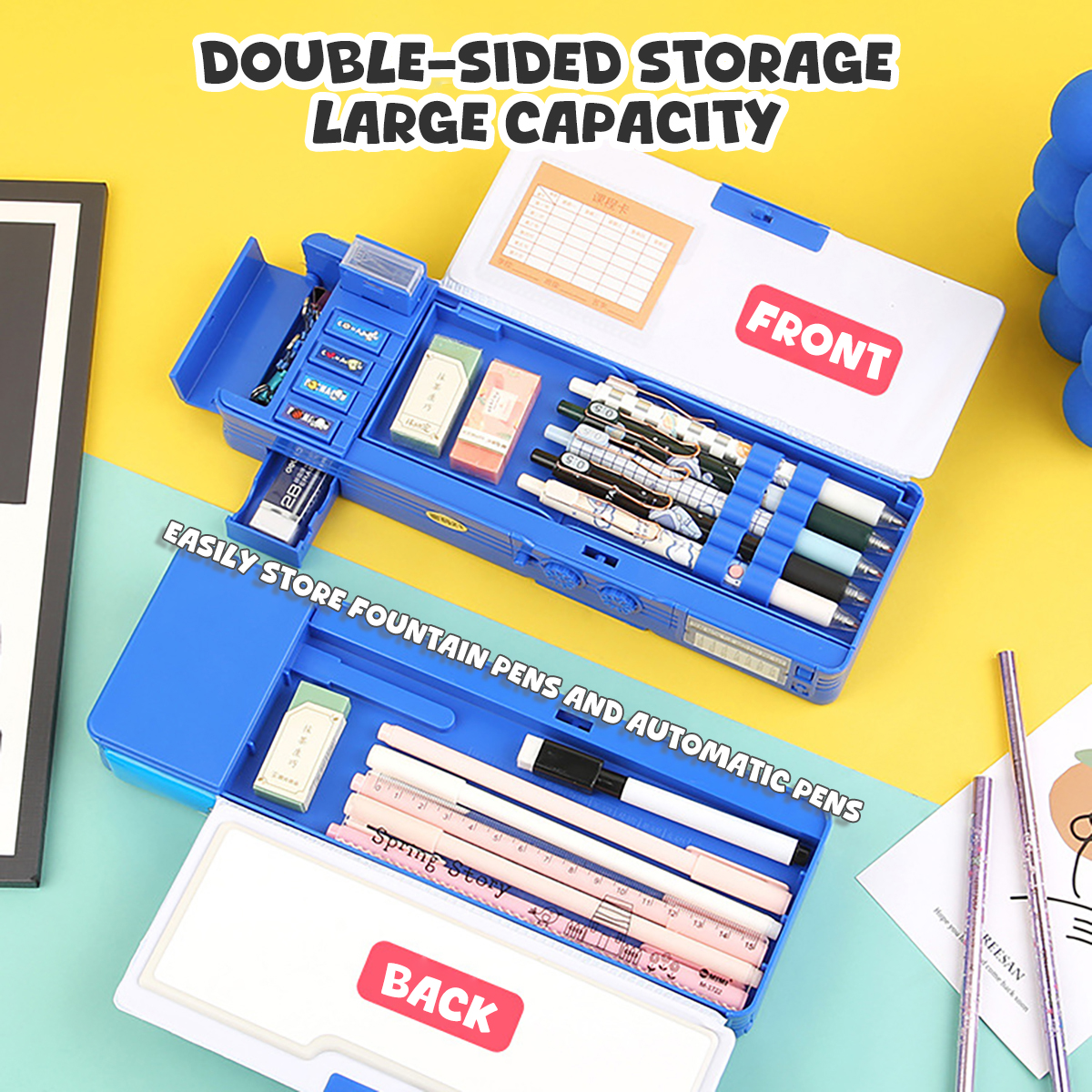 Multifunction Pencil Case for Girls and Boys, Cute Cartoon Pen Box ...