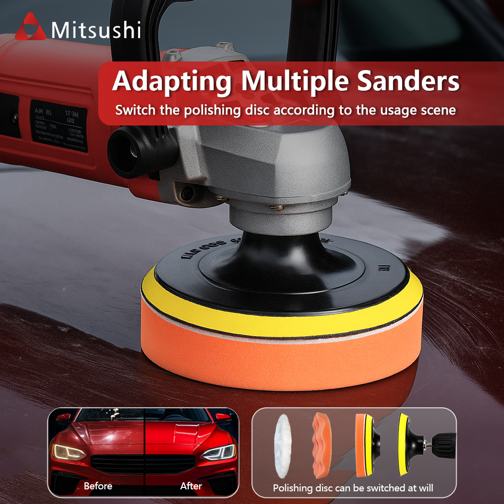 Mitsushi Polishing Disc Self-adhesive Polishing Sponge Disc Set for Car ...