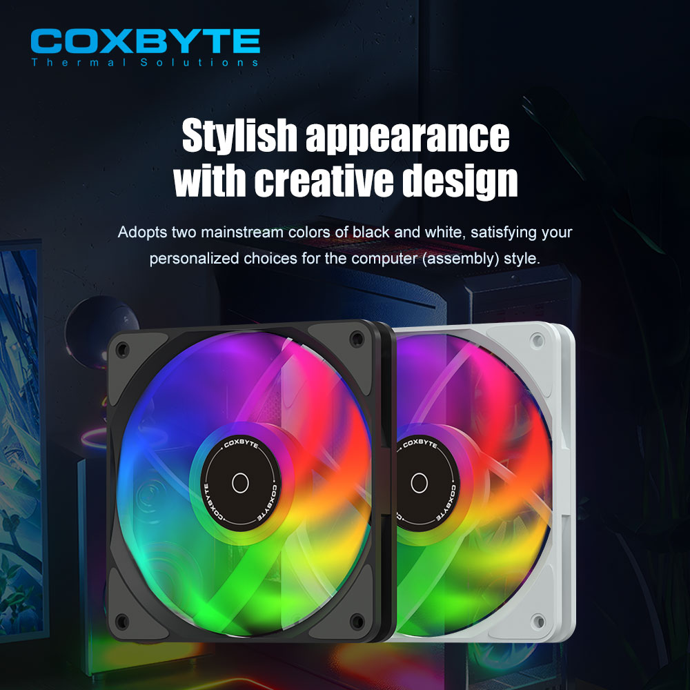 COXBYTE CPU COOLER FAN 30V6 Low Profile Radiator height 45mm ARGB FAN ...