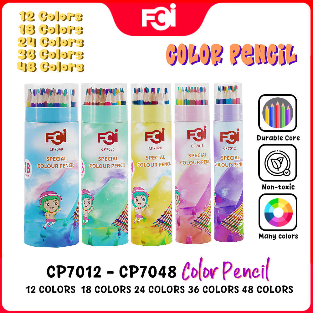 FCI Color Pencil Set 12/18/24/36/48 Colors For Kids, Arts and Craft ...