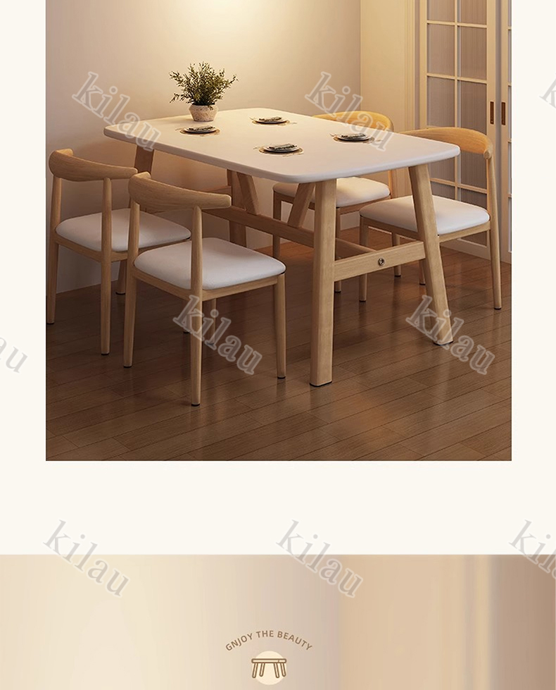 Nordic Solid Wood Dining Table Kitchen Table And Chair Set 4/6 Seaters ...