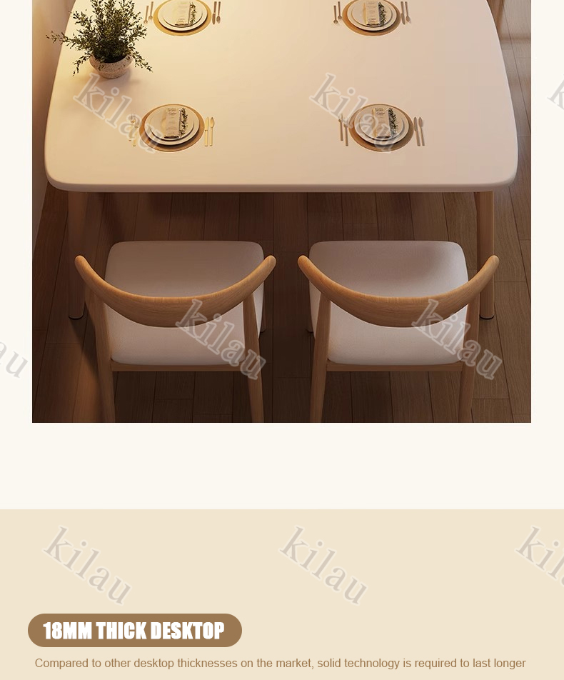 Nordic Solid Wood Dining Table Kitchen Table And Chair Set 4/6 Seaters ...