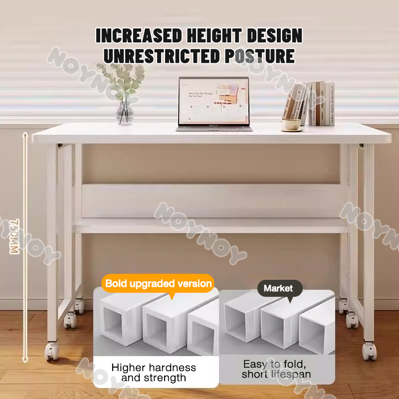 Folding Table Computer Table Mobile White Study Table Office Table With ...