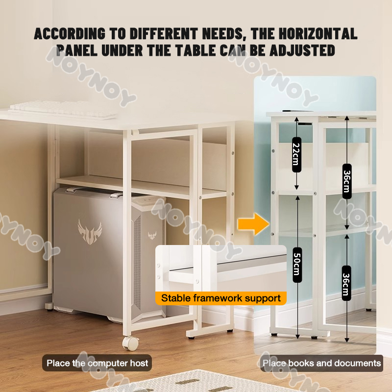 Folding Table Computer Table Mobile White Study Table Office Table With ...