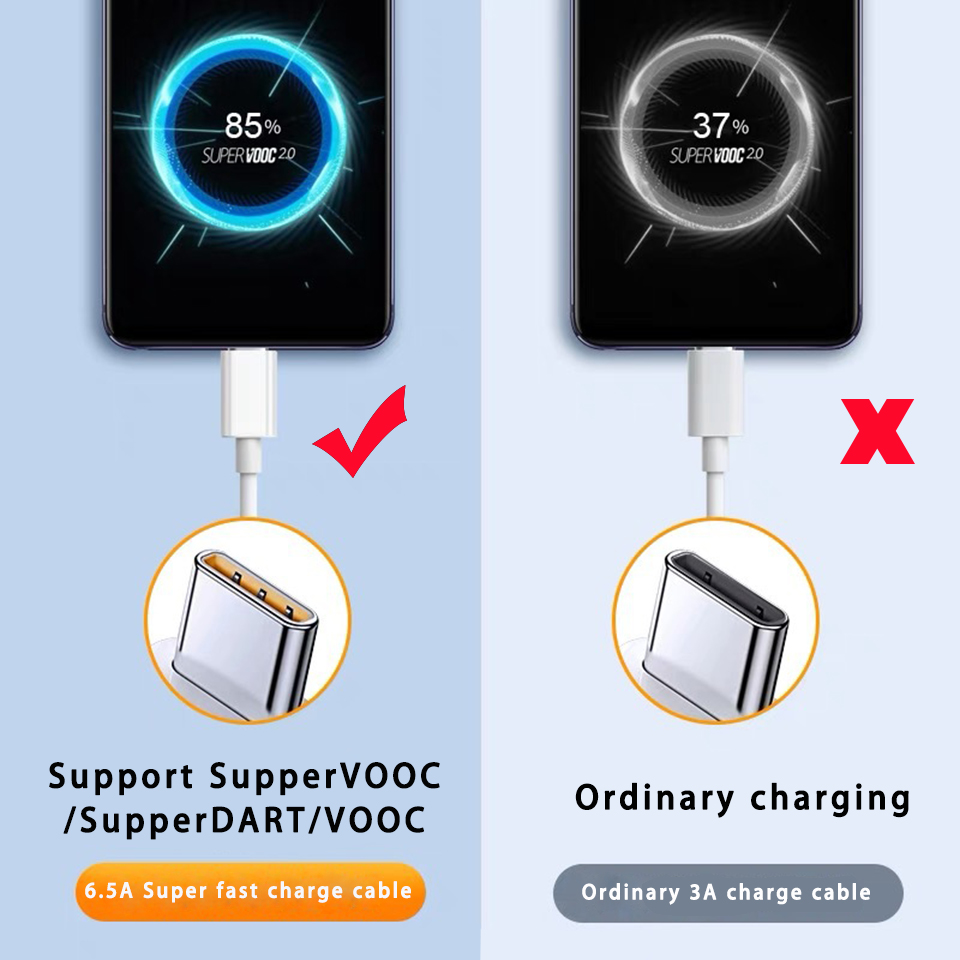 Realme Type C data cable 65w 6.5A super fast charging Super Dart Vooc ...