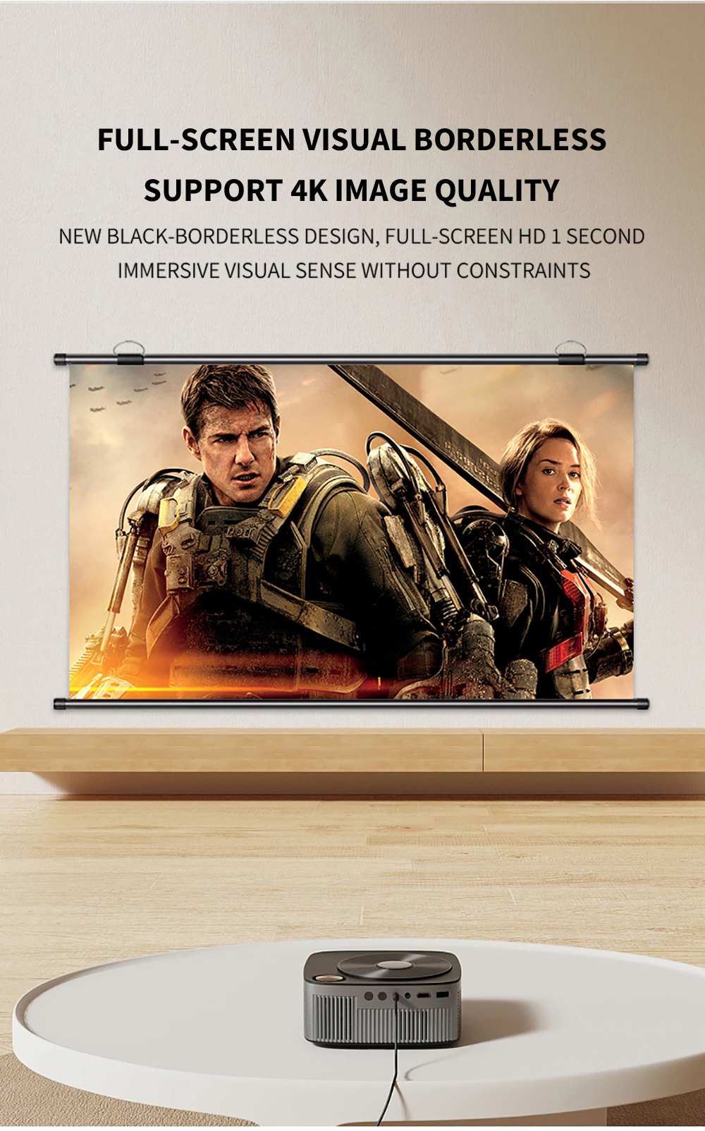 Patent Anti-light projector screen pull down roll up white screen for ...